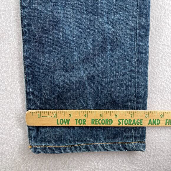 LEVIS Jeans Mens 32x32 501 Slim Fit Straight Leg Denim Wash Cotton Blue - Picture 13 of 14